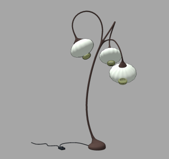 新中式 装饰落地灯su草图模型下载