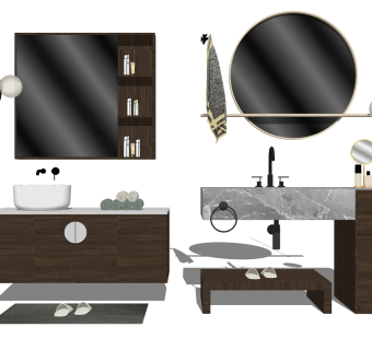 洗手台su草图模型下载