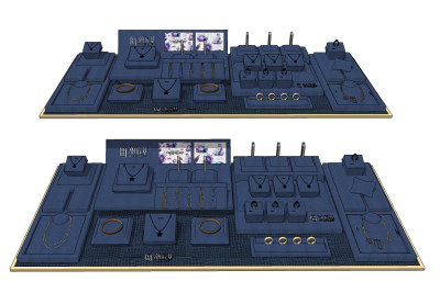 现代珠宝黄金首饰展柜su草图模型下载