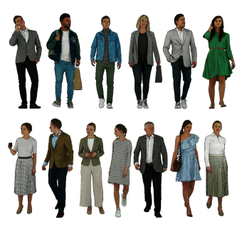 现代人物组合su草图模型下载