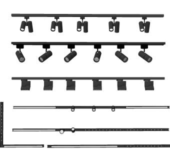 现代轨道射灯su草图模型下载