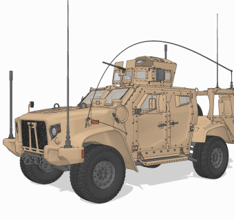 现代装甲步战车军事武器su草图模型下载
