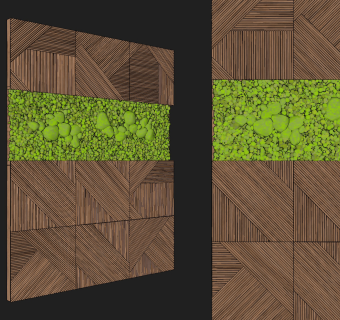 现代苔藓植物绿植墙su草图模型下载