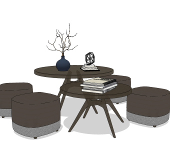 现代茶几su草图模型下载