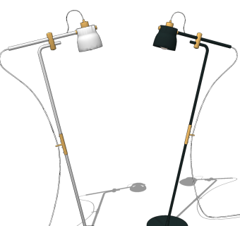 现代落地灯su草图模型下载