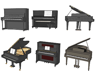 现代钢琴su草图模型下载