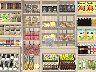 现代商场<em>超市</em>货架食物<em>小</em>食品su草图模型下载