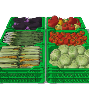 现代蔬菜水果su草图模型下载