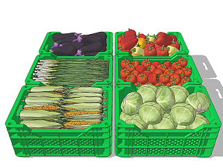 现代<em>蔬菜水果</em>su草图模型下载