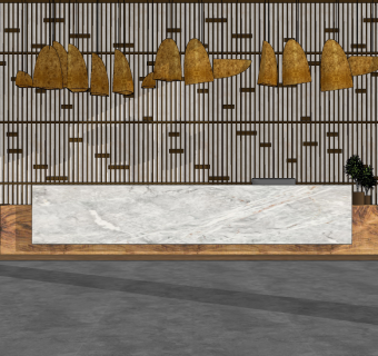 现代大理石服务台su草图模型下载