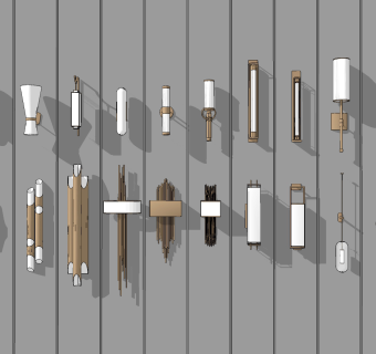 新中式金属壁灯su草图模型下载