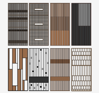 新中式屏风隔断su草图模型下载