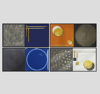 现代装饰挂画su草图模型下载