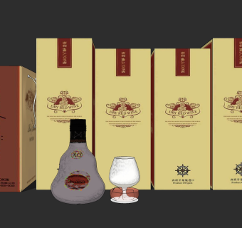 现代红酒,包装盒su草图模型下载