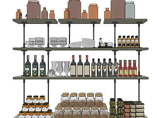 现代<em>红酒</em>酒瓶子，玻璃调料罐瓶子su草图模型下载