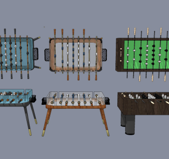 现代桌上足球游乐设备su草图模型下载
