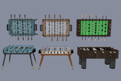 现代桌上足球游乐设备su草图模型下载