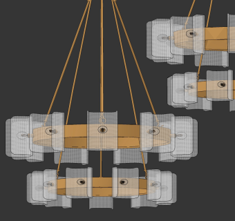 现代轻奢吊灯su草图模型下载