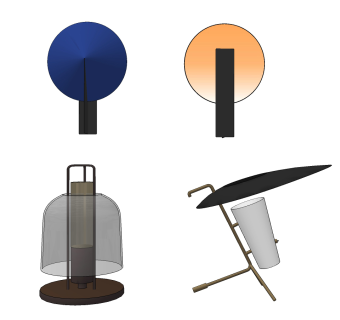 现代台灯 su草图模型下载