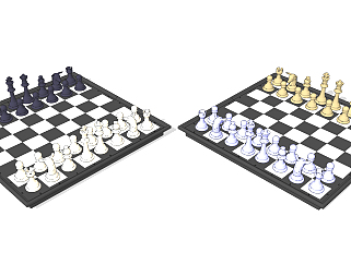 现代国际象棋，棋盘su草图模型下载