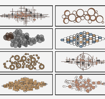 现代几何立体金属墙饰su草图模型下载