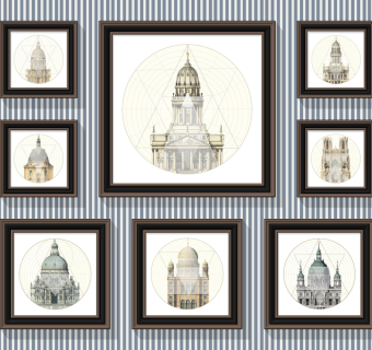 欧式美式建筑装饰画su草图模型下载