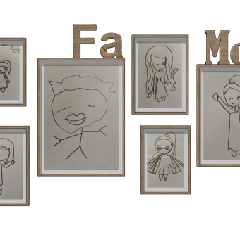 现代儿童涂鸦挂画su草图模型下载