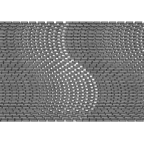 现代曲线砖头背景墙su草图模型下载