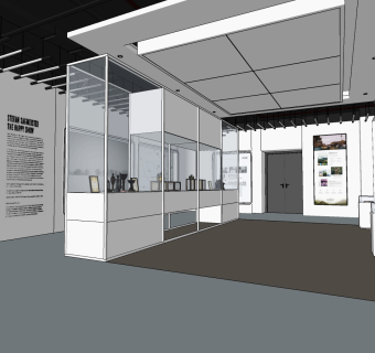 现代城市文化展厅su草图模型下载