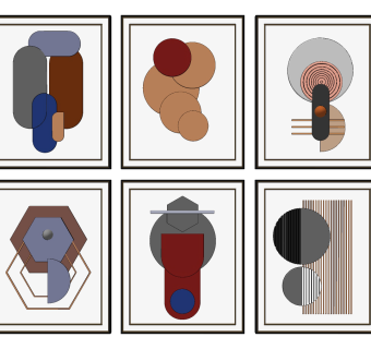 现代儿童装饰挂画su草图模型下载