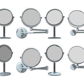 现代装饰镜伸缩化妆镜su草图模型下载