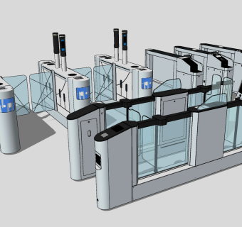 现代安检闸机，门禁su草图模型下载