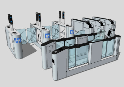 现代安检闸机，门禁su草图模型下载