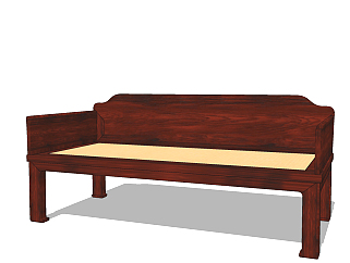 中式古典实木，红木家具沙发su草图模型下载