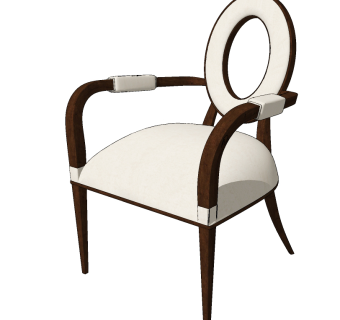 新古典单椅su草图模型下载