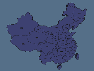 现代<em>中国地图墙饰</em>su草图模型下载