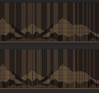 新中式山脉造型格栅形大堂背景墙su草图模型下载