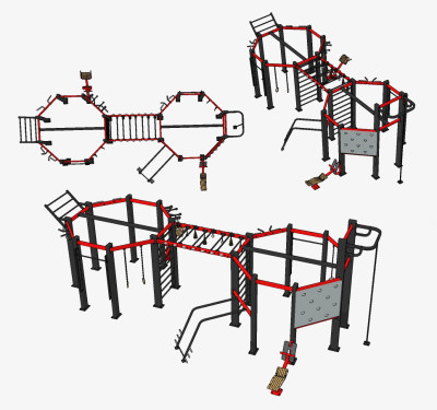现代攀爬健身器材su草图模型下载