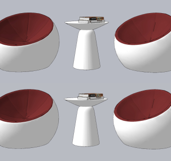 北欧球形懒人沙发su草图模型下载