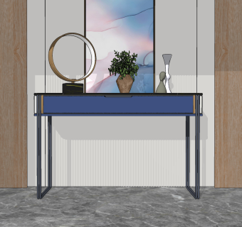 现代轻奢端景条案su草图模型下载