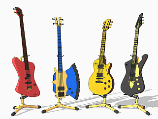 现代金属<em>吉他</em>乐器su草图模型下载