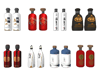 新中式瓷瓶<em>白酒</em>su草图模型下载