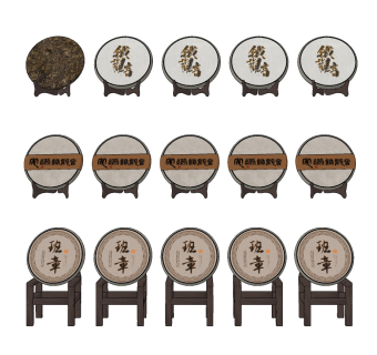 现代茶叶茶饼su草图模型下载
