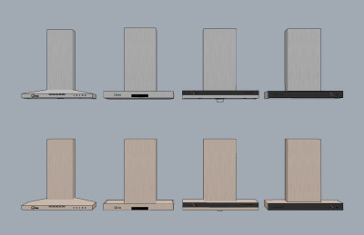 现代美的吸油烟机su草图模型下载