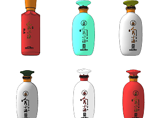 新中式<em>白酒</em>酒瓶su草图<em>模型</em>下载