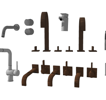 现代金属水龙头su草图模型下载