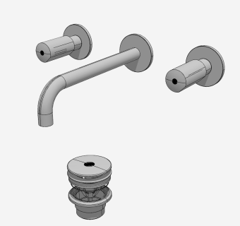 现代壁挂式水龙头开关su草图模型下载