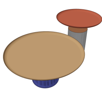 现代玻璃金属圆形茶几su草图模型下载