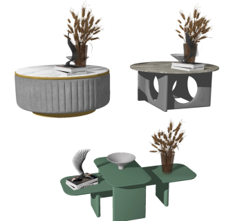 现代茶几su草图模型下载