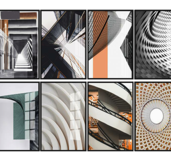 后现代极简解构主义挂画组合su草图模型下载